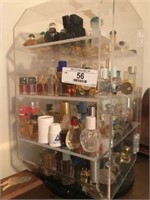 Large Table Top Display Case w/Perfume Bottles