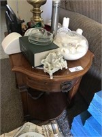 Lamp Table w/Drawer, Brass Table Lamp & More