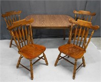 Oak Breakfast Dining Table with 4 Chairs