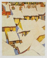 AJ CASSON Canadian 1898-1992 Serigraph Roof Tops