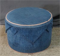 Blue Velvet Ottoman or  Stool