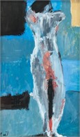 NICOLAS DE STAEL Gouache on Paper Abstract Body