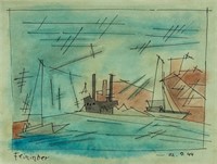 LYONEL FEININGER German 1871-1956 WC and Ink