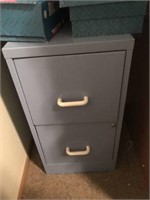 Metal Two Drawer File Cabinet and a Papa Shredder