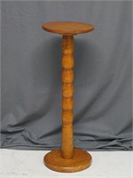 Oak 34in Spindle Turned Pedestal Side Table