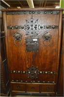 Medieval Oak & Iron Cabinet - 74" x 48" x 18"