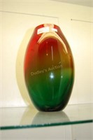 Murano multi color 10" art glass vase