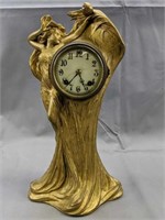 Art Nouveau Figural Clock 17" Tall