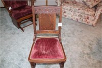 Antique Wooden Chair with Cushion from 1800's