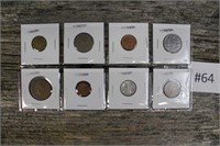 8 Foreign Coins - various