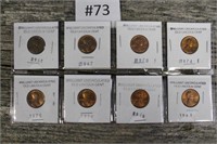8 Uncirculated Lincoln Cents various years