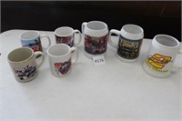 Group of 7 NASCAR Coffee Mugs