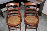 2 Wicker Seat Chairs