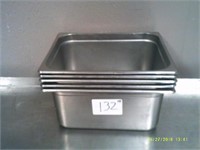 Lot of 5 Stainless Prep Containers