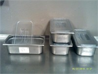 Lot of 4 Stainless Prep Containers With Lids