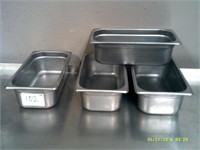 Lot of 4 Stainless Prep Containers
