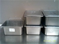 Lot of 5 Stainless Prep Containers With Lids