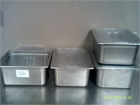 Lot of 4 Stainless Prep Containers With Lids