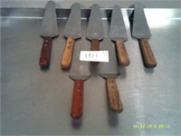 Lot of 7  Pie Server with Wood Handle
