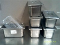 Lot of 6 Stainless Prep Containers With Lids