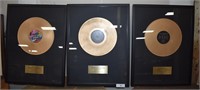 3 pcs Framed "Gold Recordss"  - Prop - 29" x 18"