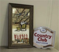 Country Club Malt Liquor Lighted Sign & Honest Bar