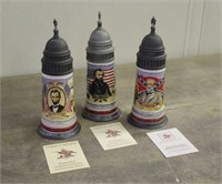 (3) Civil War Commemorative Series Steins