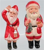 2- JAPAN CELLULOID SANTA CLAUS FIGURES