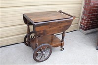 Vintage Wooden Rolling Service/Bar/Tea Cart