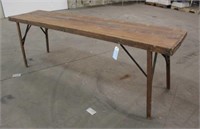Vintage Wallpaper Table, Approx 96"x24"x30"