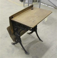 Vintage Wood & Iron School Desk, Approx 29"x24"x34