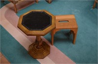Leather Embosed Table and Stool