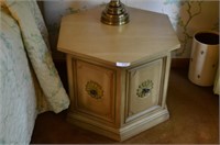 6 Sided Blond in Color lamp Table 2 Door