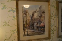 Pastel Prints signed Delarue European Street scene