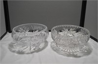 two pc. Pinwheel leaded footed bowls