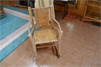Rocking Chair - Hickory and Woven Seat/Back