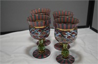 MacKenzie&Childs Set of 4 Circus Goblets