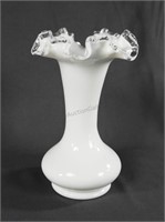 Fenton Silver Crest Crimp Edge 8in Vase