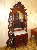 Marble Top Walnut Etagere