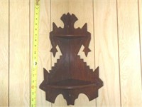 Walnut Victorian Corner Shelf