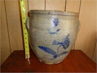 Salt Glazed Crock with Floral Decorations