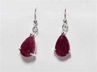 $200, Sterling Silver Ruby Earrings (Min.