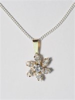 $200, 10Kt Gold Cubic Zirconia Pendant With