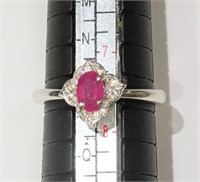 $100 Sterling Silver Ruby Ring (App 3g)