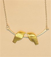 $100 Sterling Silver Two Toned Gold Necklace