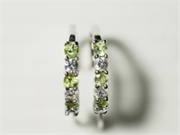 $120. S/Silver Genuine Natural Peridot Earrings