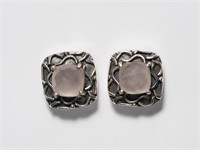 $160, Sterling Silver Rose Quartz Earrings (Min.