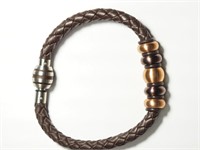 $150. S/Steel Brown Leather Men's Bracelet with