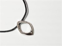 $100. Sterling Silver Diamond Pendant with High