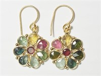 $160. Sterling Silver Gold Plated Multicolor